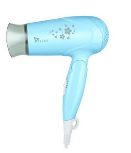 SYSKA HD1620 Hair Dyer with Foldable handle, Detachable Concentrator-(Power 1200 W)-Blue