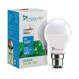 SYSKA 18W LED Bulbs with Life Span Up To 50000 Hours- (White)- Pack of 1