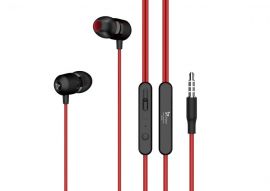 SYSKA HE910 Wired Headphone Dynamic Black with HD Sound and Noise Cancellation, 1.2m TPE Anti-Tangle Cable