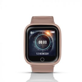 Syska SW100 IP68 Water Resistant Smartwatch- (Rose Gold Strap, Free Size)