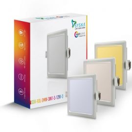 Syska Smart Wi-Fi Enabled 3-in-1 Color Slim 12W Square 
