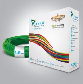 SYSKA WFGN511006 FR-4.00 sq mm Cables (Green, 90m Wire)