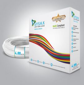 SYSKA WFWH511006 FR-4.00 sq mm Cables (White, 90m Wire)